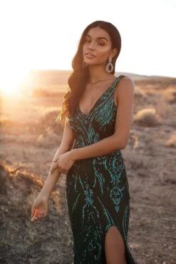 Danica Sequin Gown - Emerald -Alamour The Label Shop 8 bae0dfc0 5e9e 4fbb 996f 5ebf80ed586a