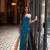 Rubi Satin Gown - Teal